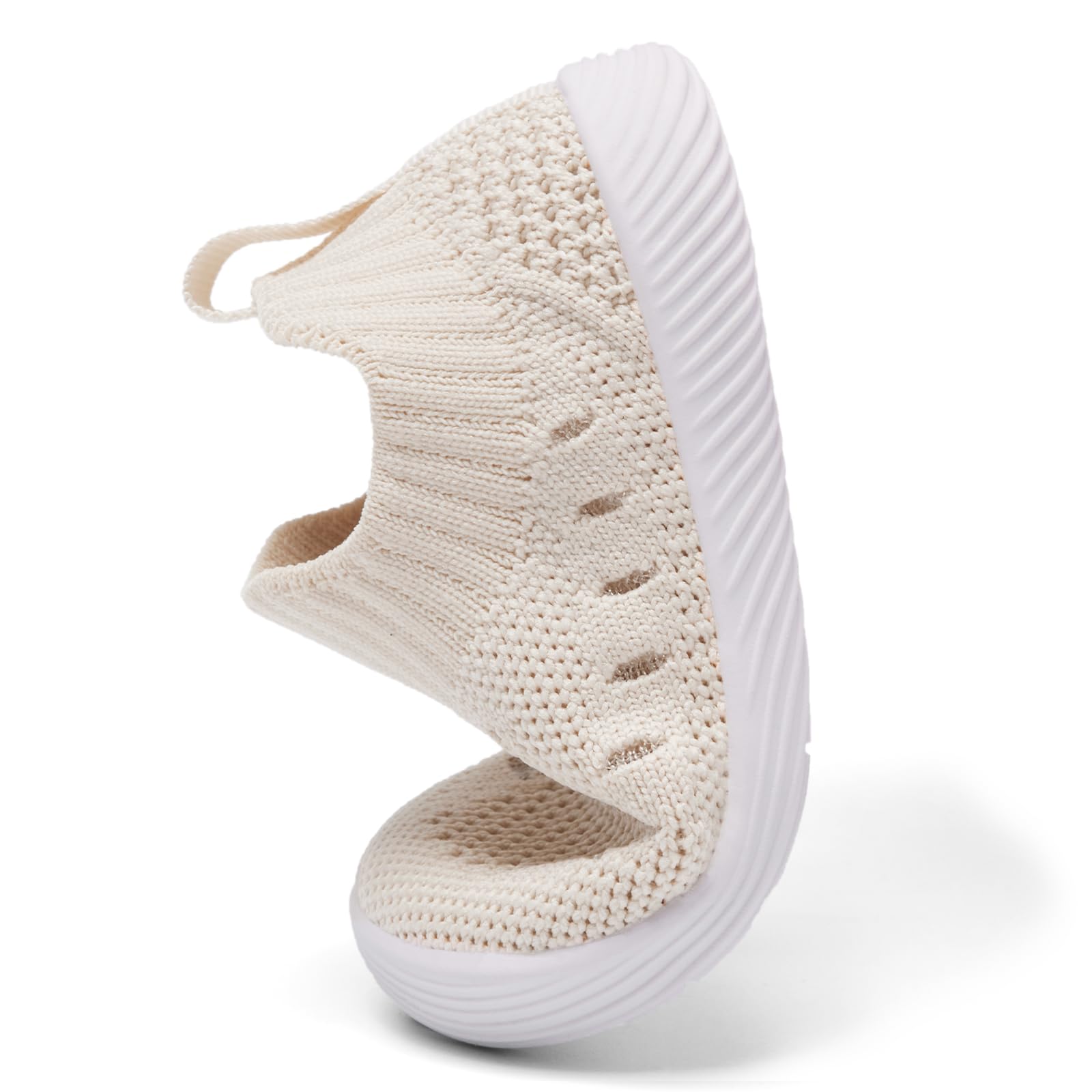 MORENDL Toddler Shoes Baby Walking Sock Shoes Non-Slip Breathable Boys & Girls Sneakers Infant Tennis Shoes Mesh Khaki Size 8