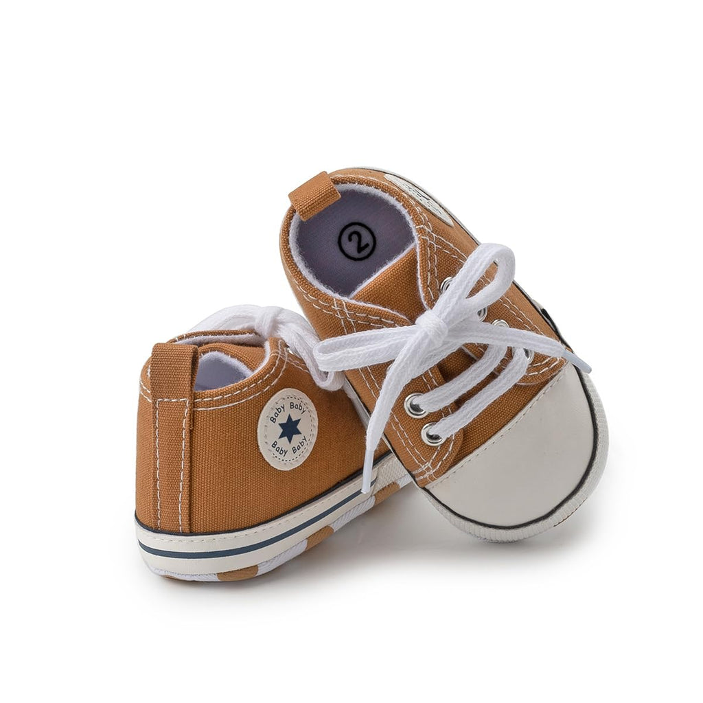 Meckior Save Beautiful Baby Girls Boys Canvas Sneakers Soft Sole High-Top Ankle Infant First Walkers Crib Shoes