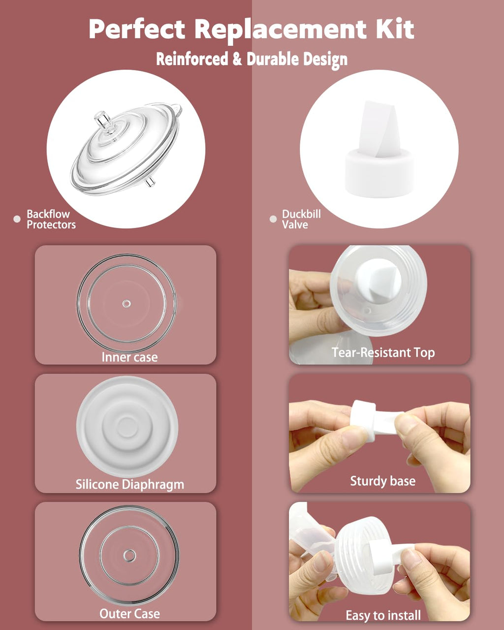 4packs 24mm Full Breast Replacement Pump Parts for Spectra S1 S2 9 Plus Synergy Gold Include 13mm Flange,Valve,Backflow Protector,Tube,Bottle,Caps, Fit for Motif Luna Cimilre Ameda MYA Pump