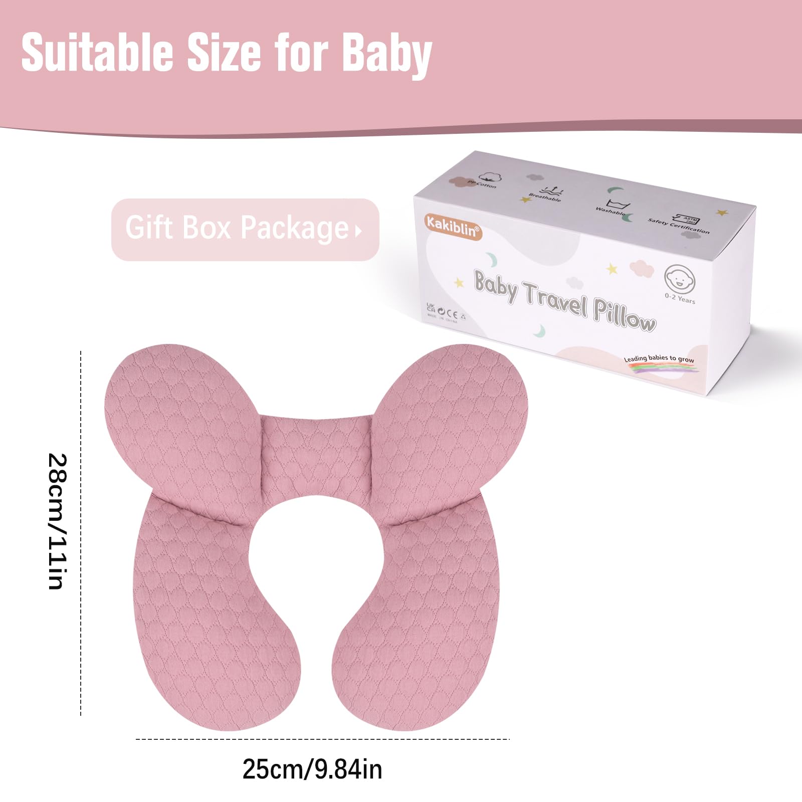 KAKIBLIN Baby Travel Pillow, Upgraded Baby Neck Pillows for Car Seat
