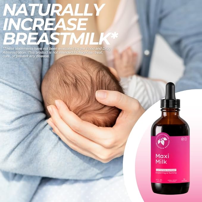 Mountain Meadow Herbs Maxi-Milk- Natural Liquid Lactation Support to Increase Breast Milk Production Quickly & Effectively for Breastfeeding Moms - 4 oz