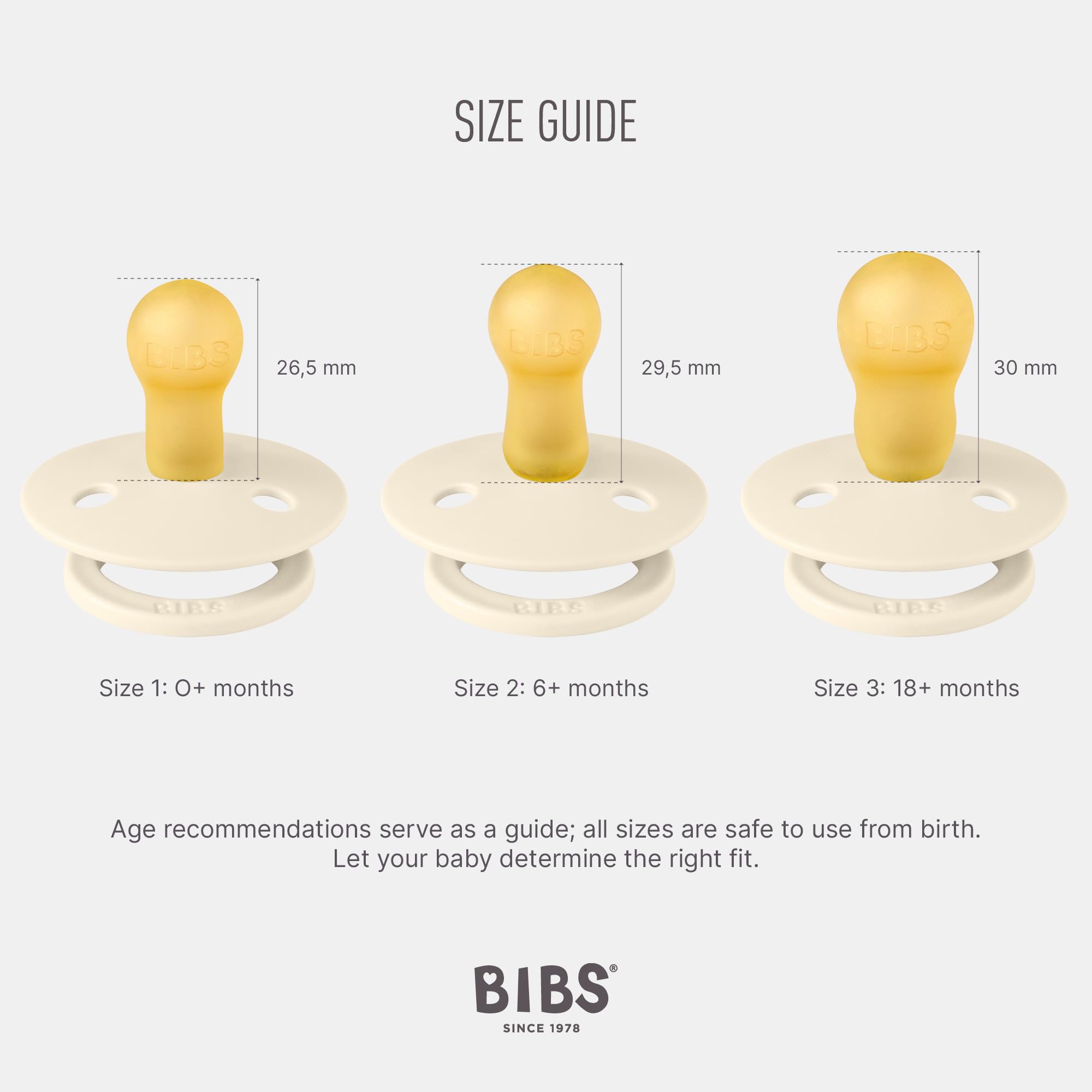 BIBS Colour Pacifier, 6-18 Months, 4-Pack, Round Nipple, Sage