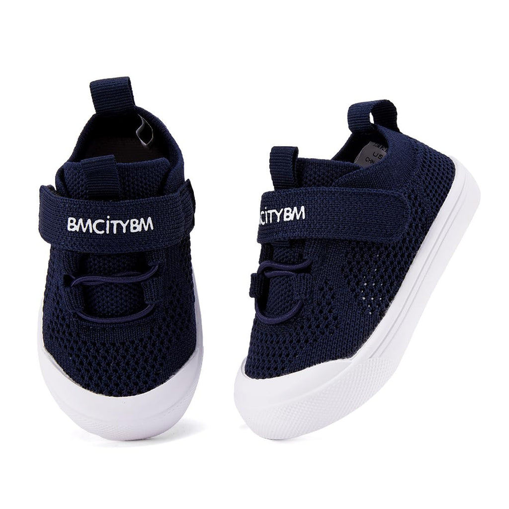 BMCiTYBM Toddler Walking Shoes Baby Boy Girl Barefoot Sneakers Navy Size 9