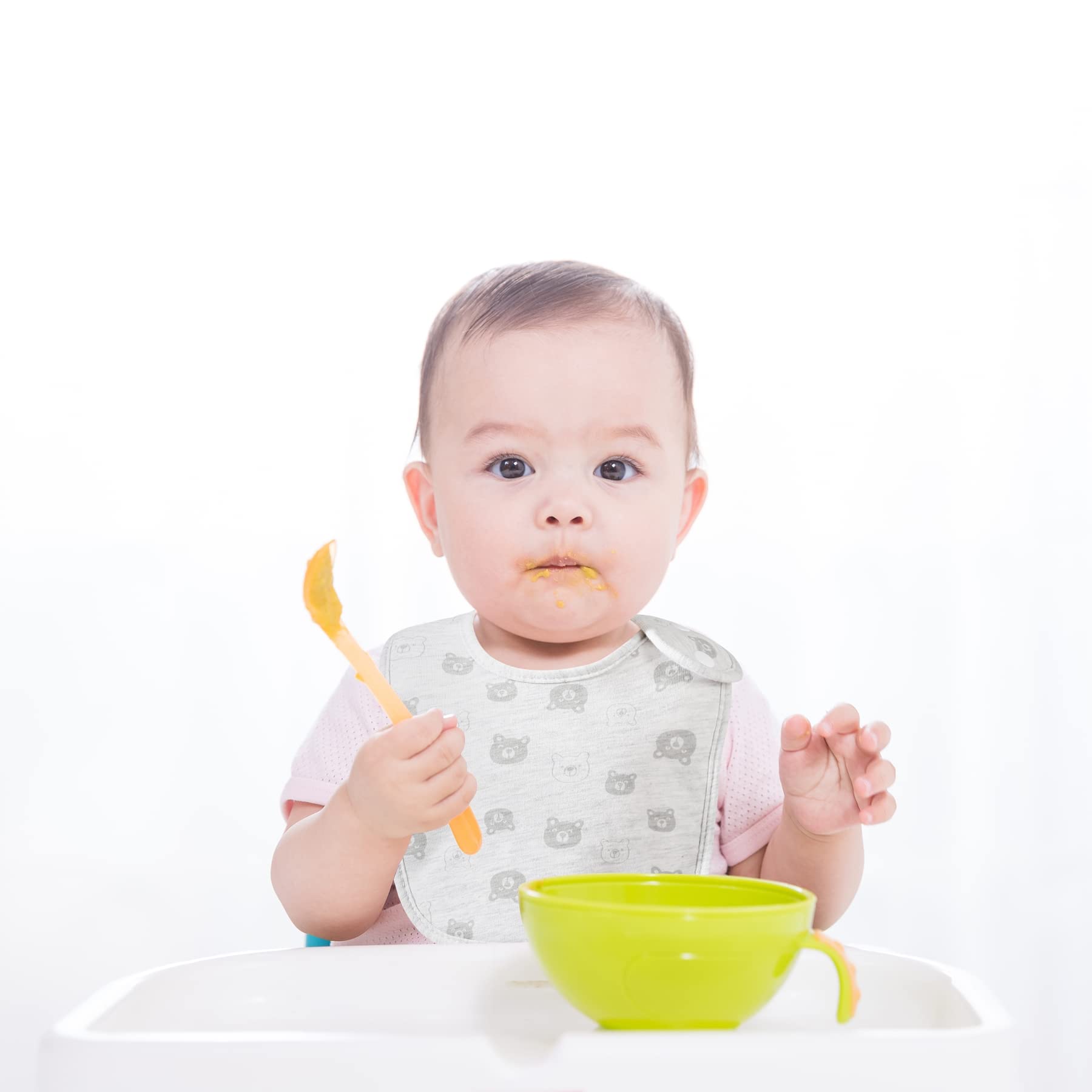 Gelisite 7 Pack Baby Cotton Absorbent Bibs for Drooling Teething