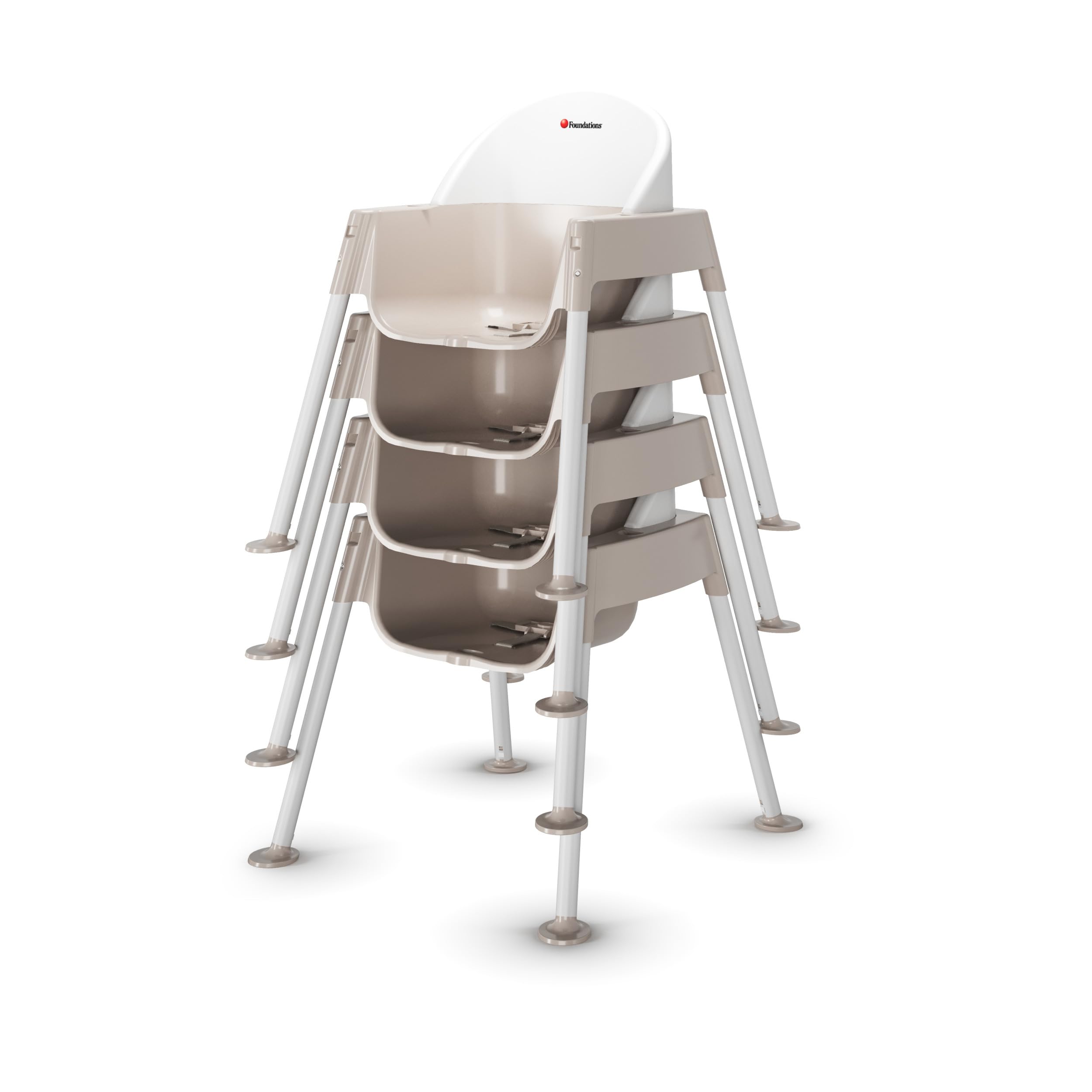 Foundations Secure Sitter 11" Feeding Chair Highchair, White/Tan