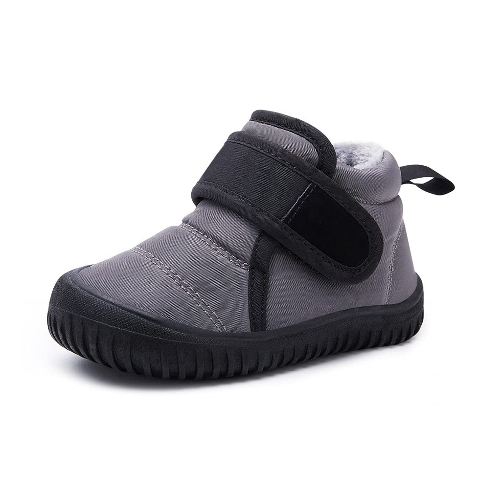 BMCiTYBM Baby Snow Boots Boys Girls Winter Infant Shoes Non Slip 6 9 12 18 24 Months Faux Fur Grey Size 8 Toddler