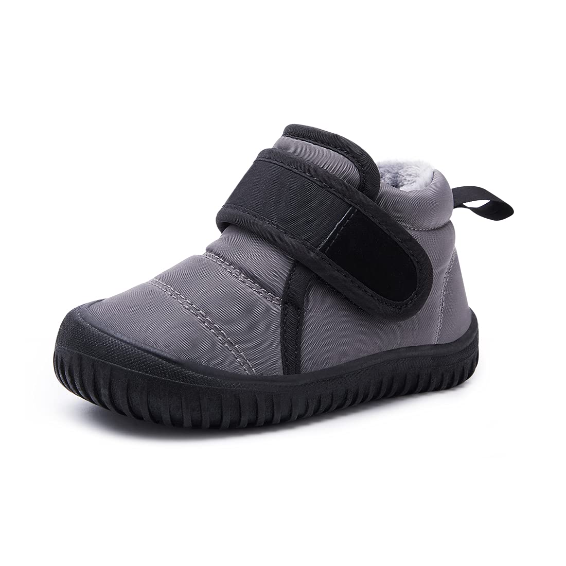 BMCiTYBM Baby Snow Boots Boys Girls Winter Infant Shoes Non Slip 6 9 12 18 24 Months Faux Fur Grey Size 8 Toddler
