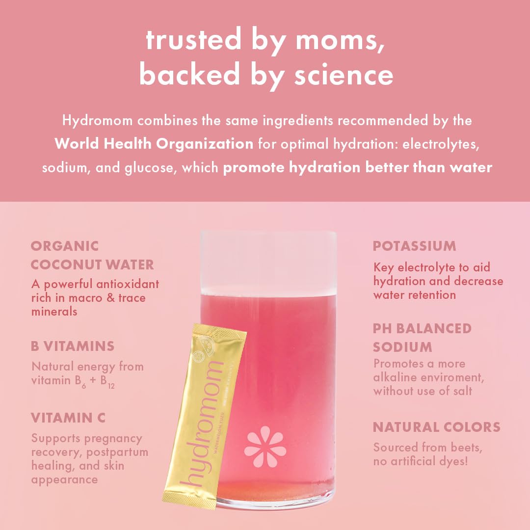 Boobie Hydromom Electrolyte Mix Hydration Boost - Watermelon Yuzu - 15 Ct