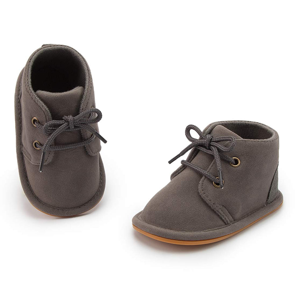 Zoolar Baby Unisex Warm Snow Boots Newborn Leather Fur Lace Up Ankle Anti-Slip Rubber Texture Sole Toddler Prewalker Winter Crib Shoes
