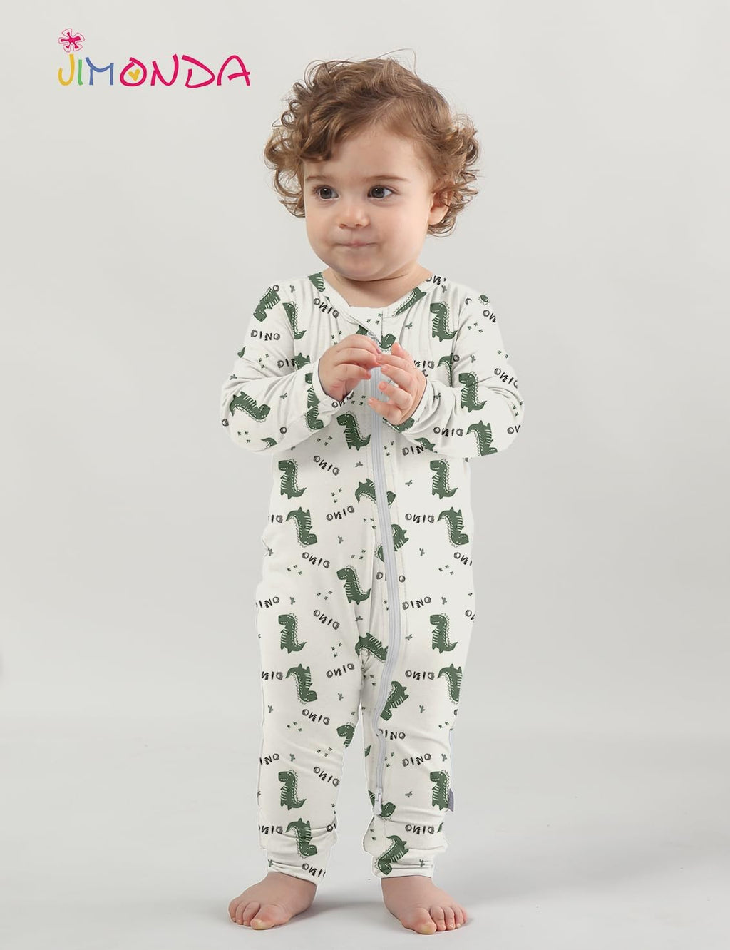 Jimonda Baby Girl Boys Bamboo Rayon Pajamas,Footless Pjs(Flower,3-6 M)