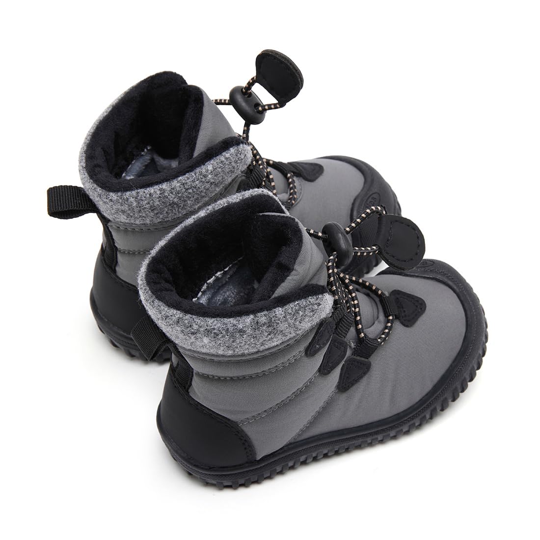 BMCiTYBM Baby Snow Winter Boots Boys Girls Infant Shoes Anti-Slip 6 9 12 18 24 Months Faux Fur Grey Size 6-12 Months Infant