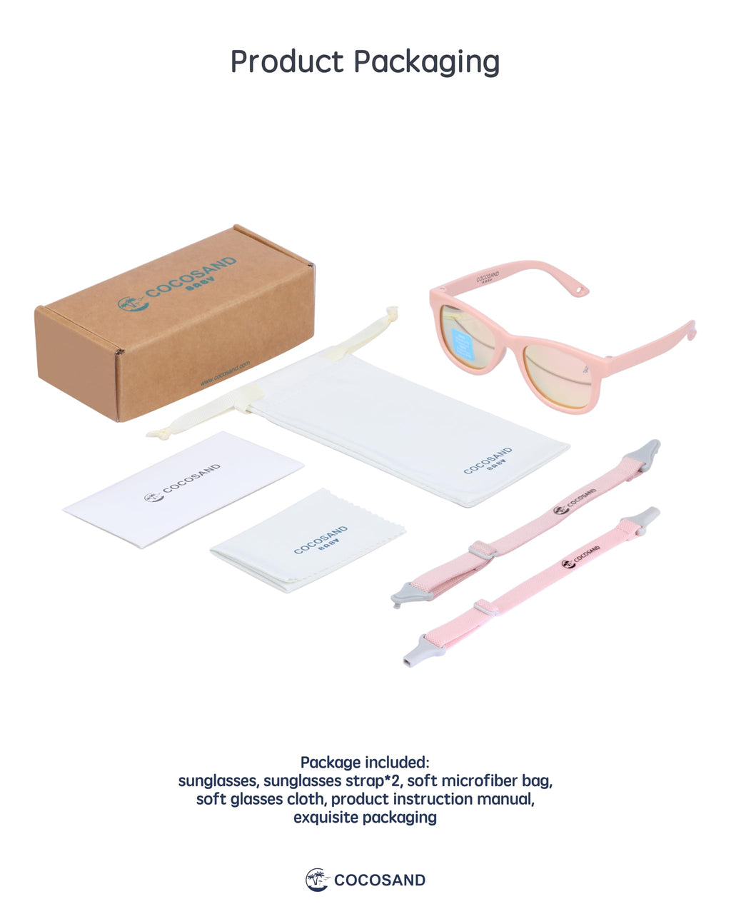 COCOSAND Flexible Polarized Baby Sunglasses with Strap & Silicone Nose Pads