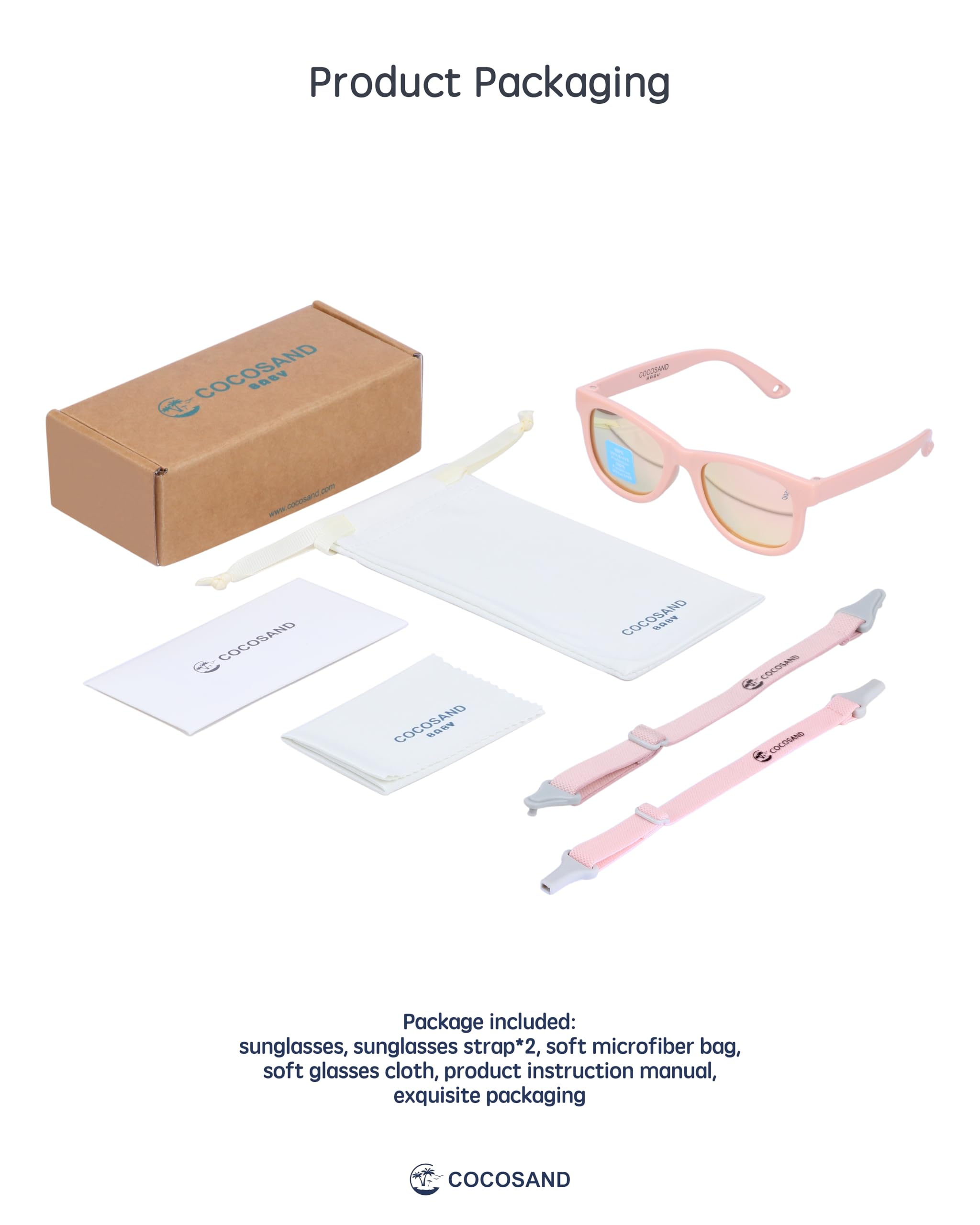 COCOSAND Flexible Polarized Baby Sunglasses with Strap & Silicone Nose Pads