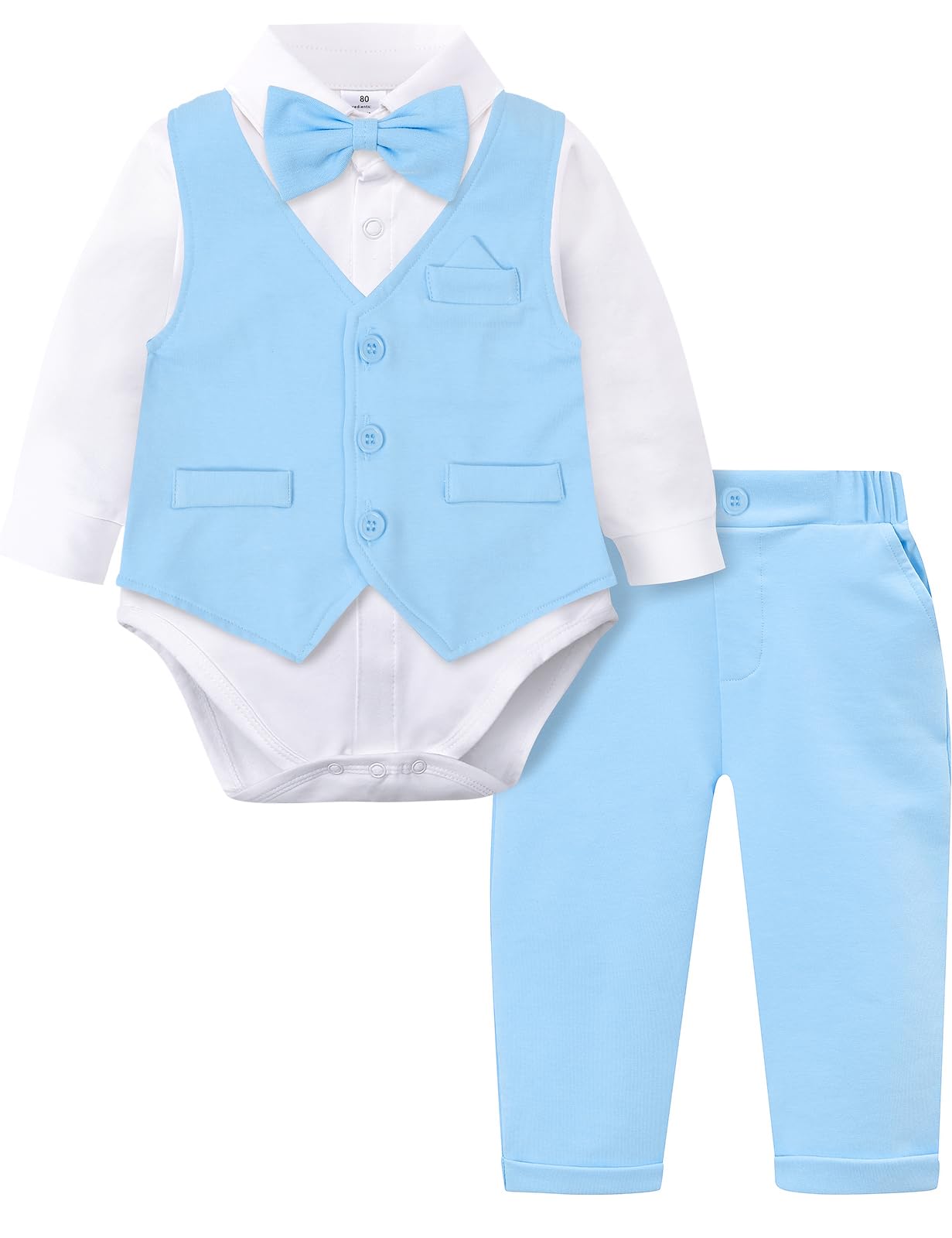 Baby Boys Easter Outfit Wedding Infant Dress Suit Sky Blue 9-12 Months