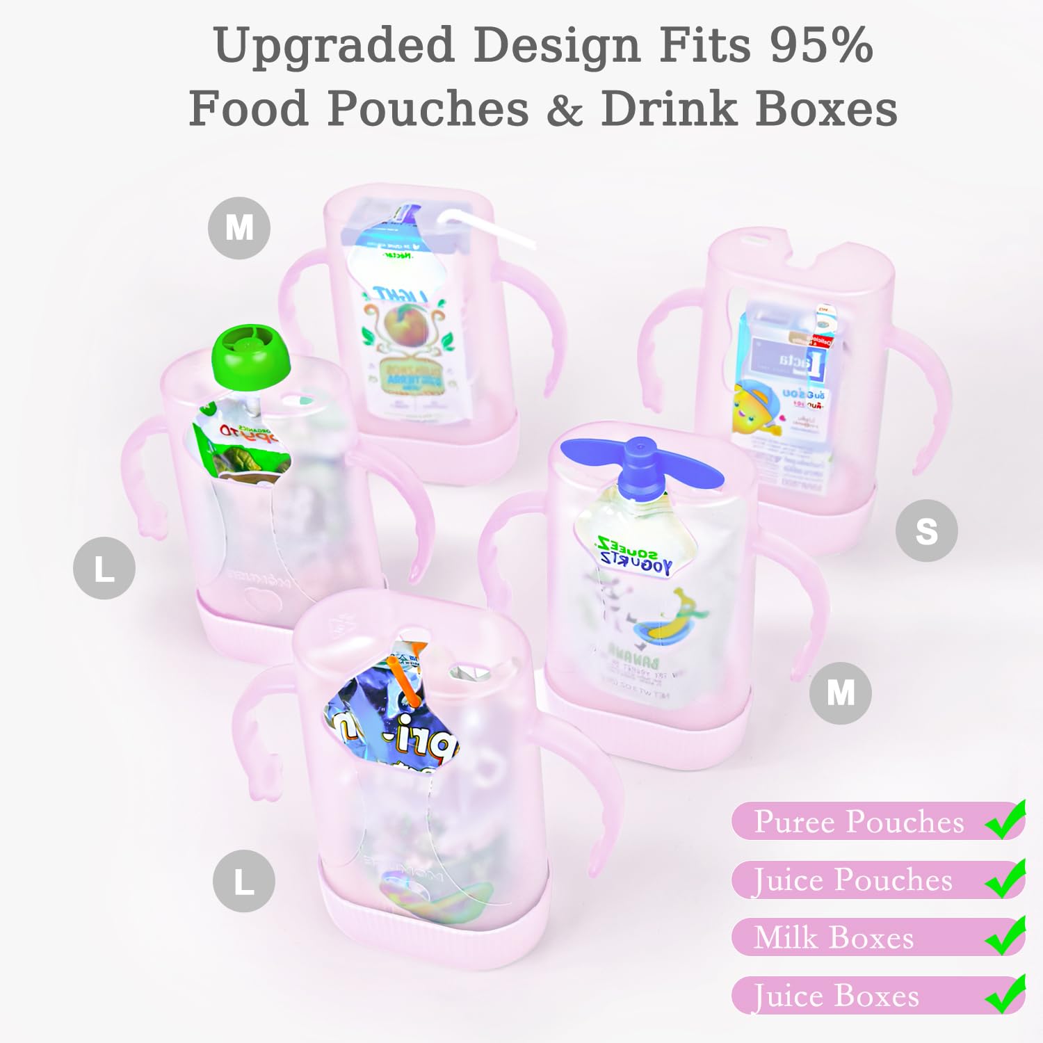 MOMUSE Dual-Lid Squeeze Pouch Holder for Food Pouches & Drink Boxes