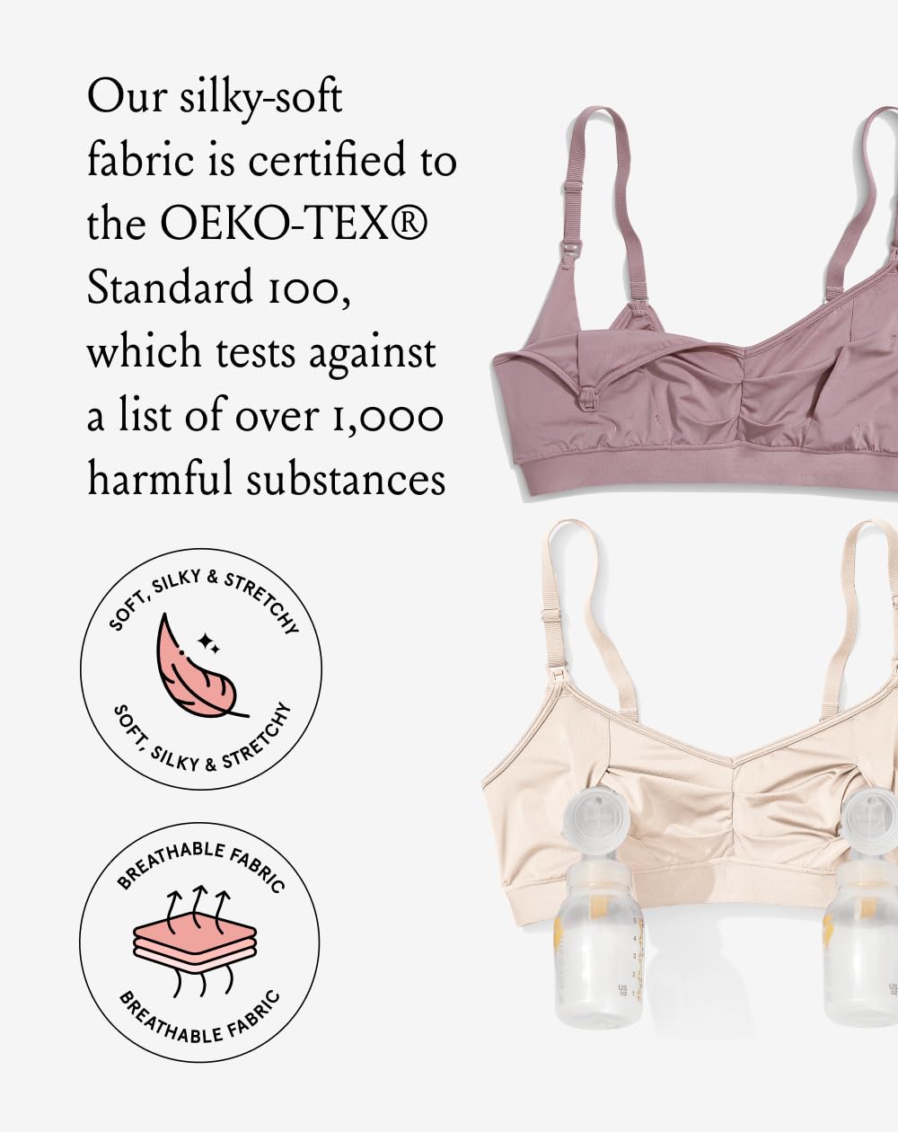 Bodily Do Anything Nursing Bra for Breastfeeding & Hands-Free Pumping, S