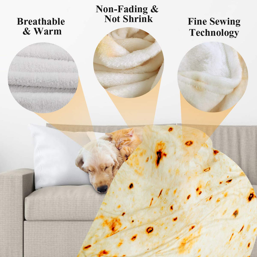Kids Tortilla Blanket 1 2 3 4 5 Year Old Boy Birthday Gift, 49 Inch Burritos Kids Blanket Funny Kindergarten Graduation Gifts for Boys, Taco Food Blanket, Soft Comfortable Flannel Throw Blanket