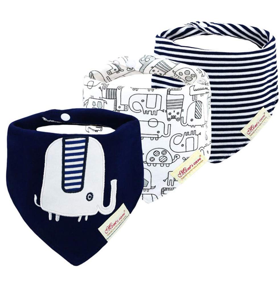 JN&LULU 3 Pack Newborn Baby Bibs Bandana Drool Bibs for Drooling Cotton Baby Gifts (Pink Rabbit)