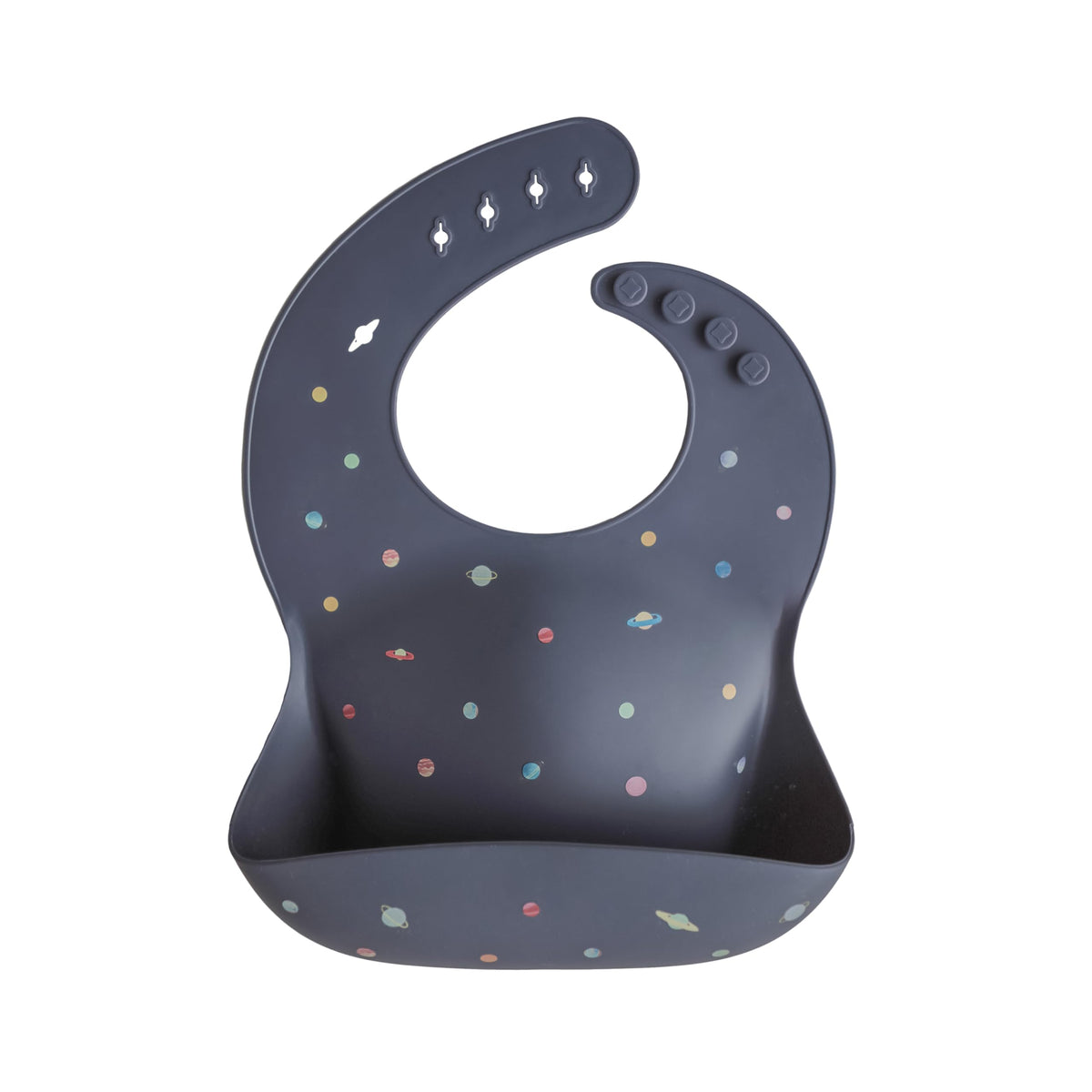 mushie Silicone Baby Bib | Adjustable Fit Waterproof Bibs (Rainbows)
