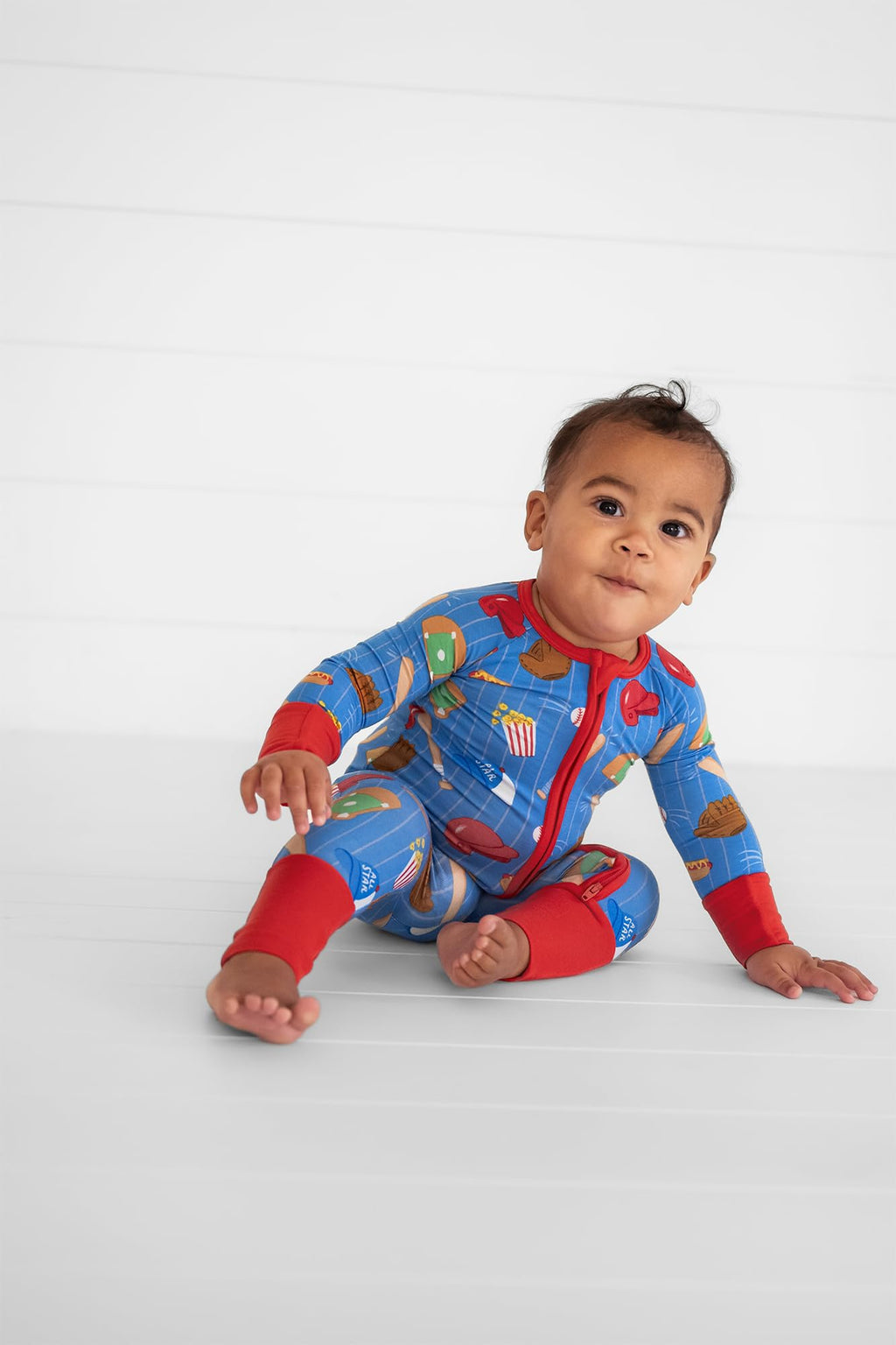 Little Sleepies Baby Pajamas, Blue All Stars, 18-24M