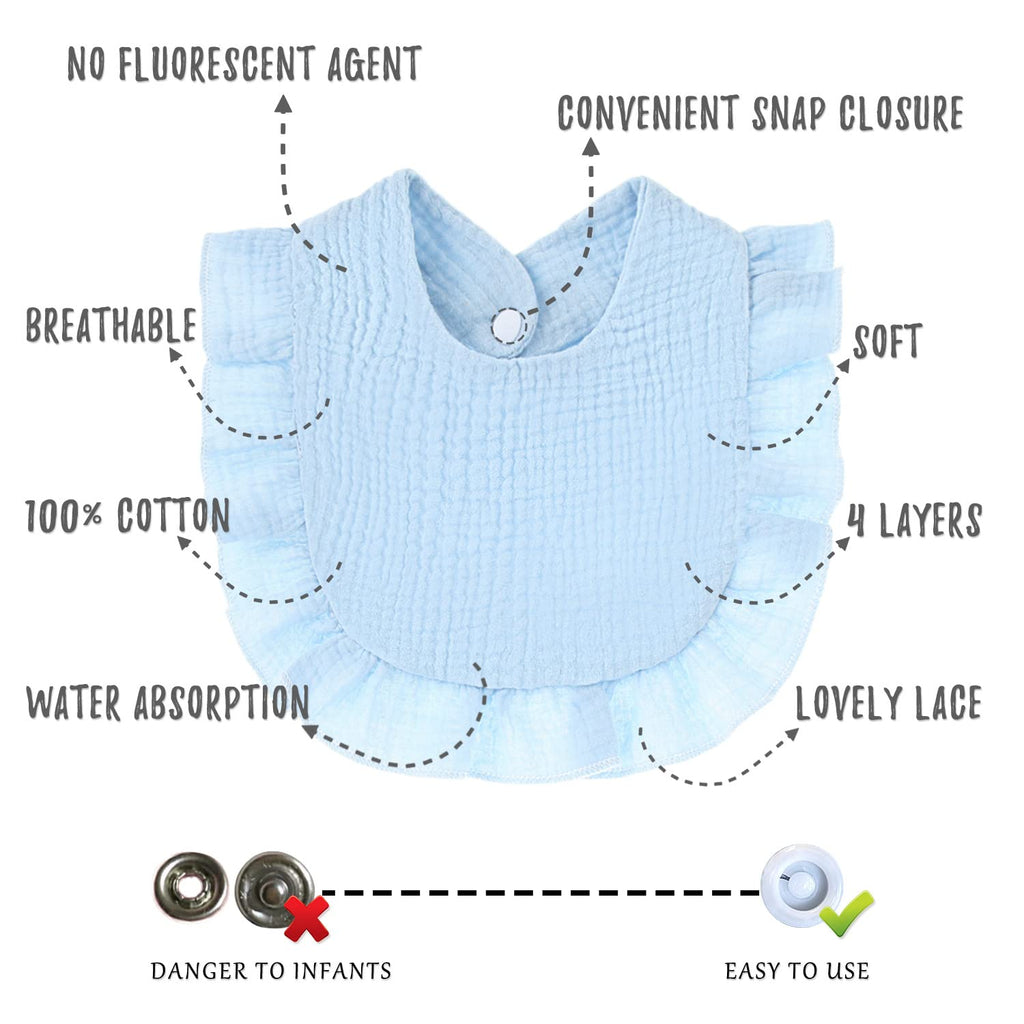 Baby Bibs Muslin Cotton Drool Teething Drooling Bibs for Baby Girl Boy