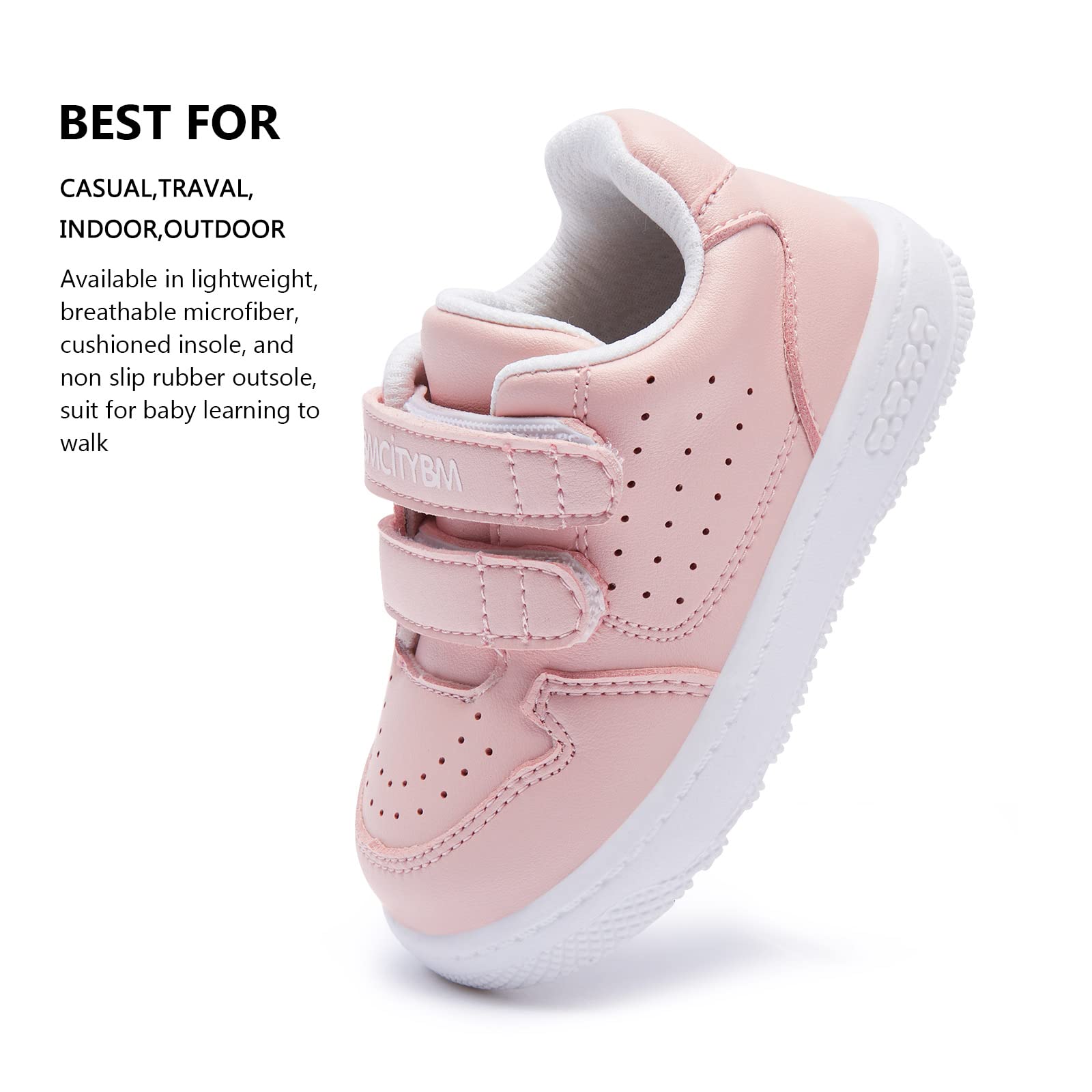 BMCiTYBM Baby Girl Sneakers Toddler Walking Shoes Pink Size 18-24 Months