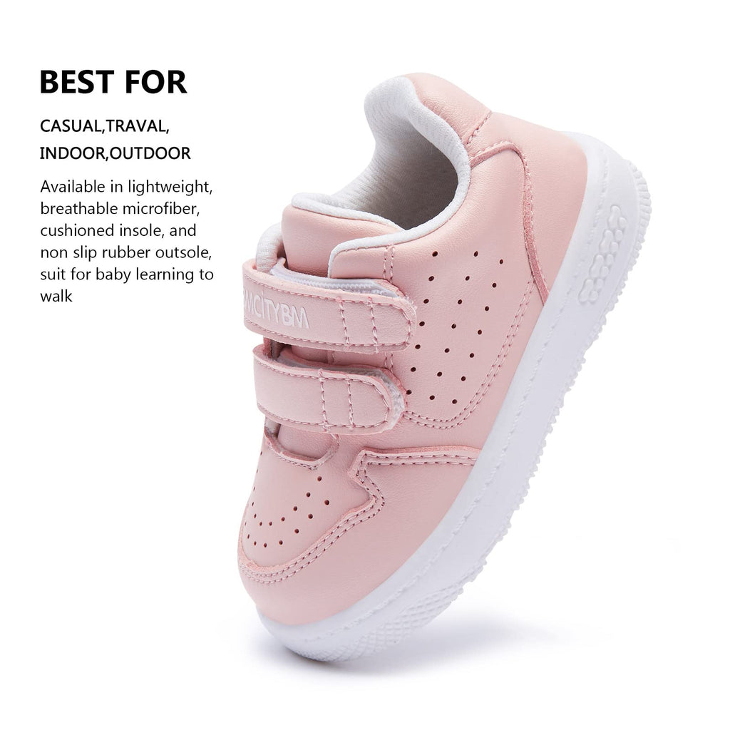 BMCiTYBM Baby Girl Sneakers Infant Walking Shoes Pink Size 6-12 Months