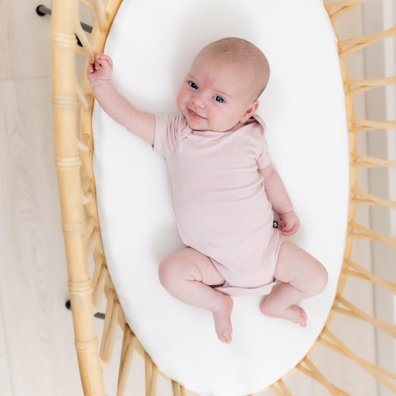 KYTE BABY Unisex Bodysuits, 2-Pack Short Sleeve Baby Bodysuits, 97% Rayon made from Bamboo, 3% Spandex (0-3 Months, Blush + Taro)
