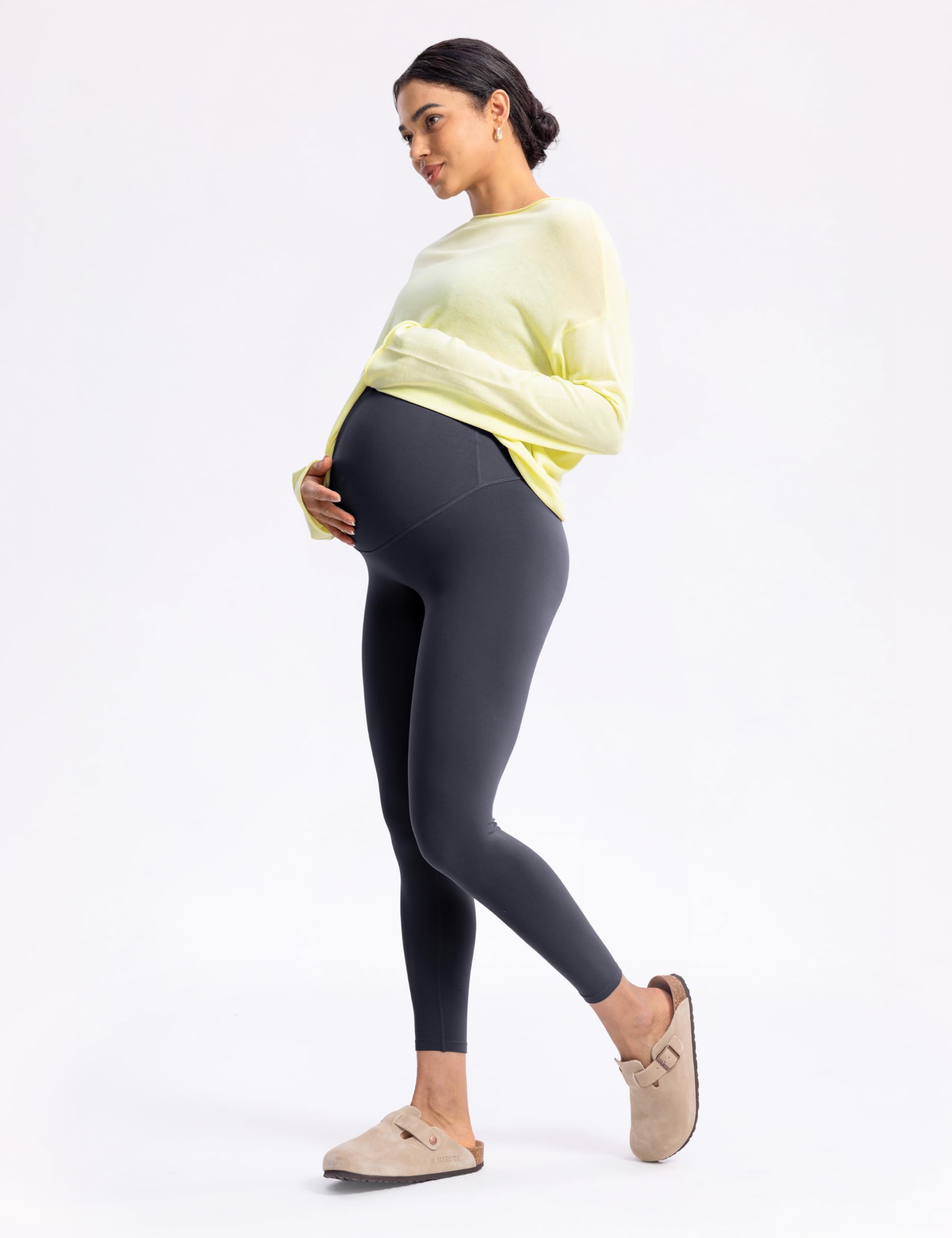 POSHDIVAH Creamluxe Maternity Leggings 25" Grey Small