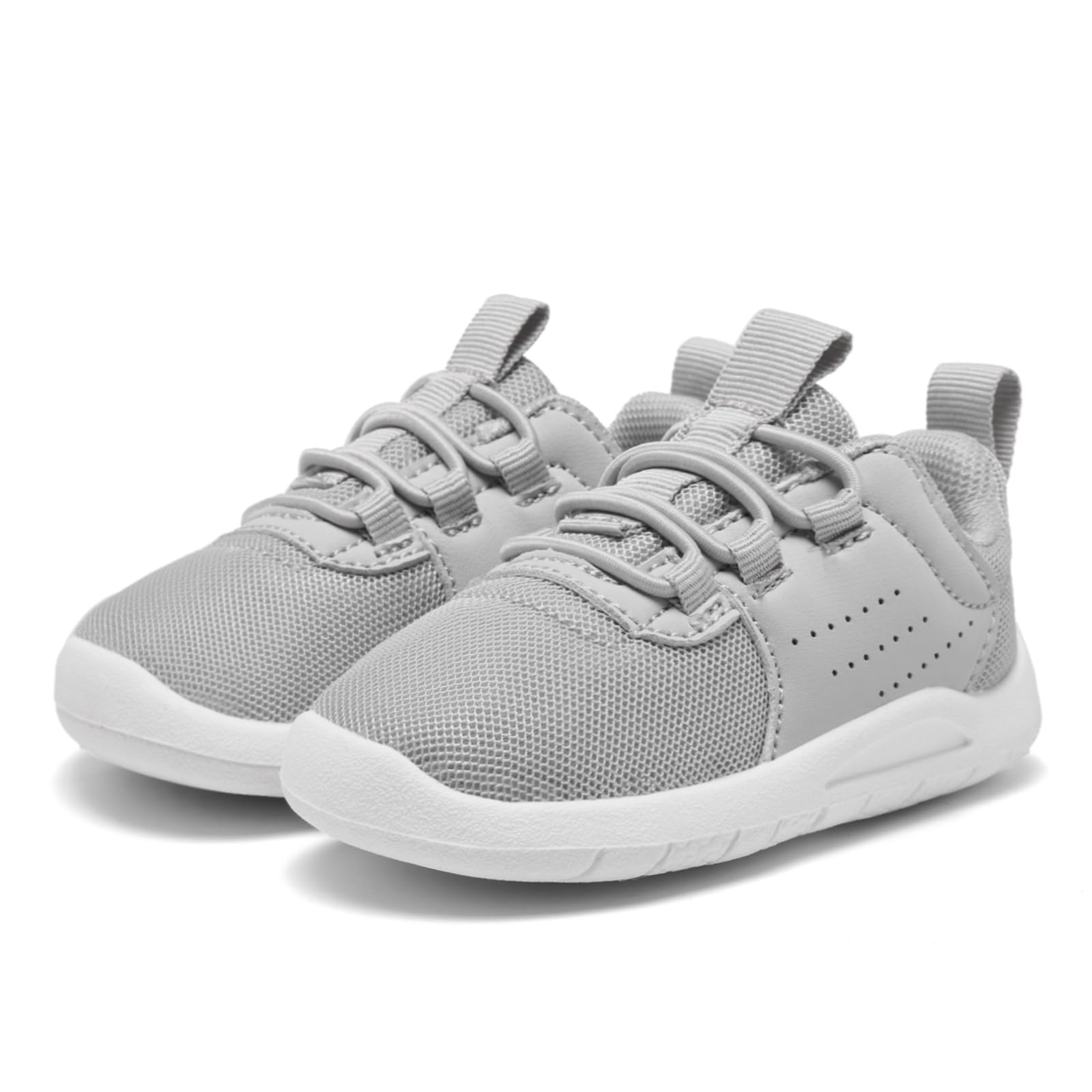 MOREND Toddler Shoes Baby First Walking Shoe Infant Non-Slip Breathable Sneakers Boys & Girls Tennis Shoes Grey