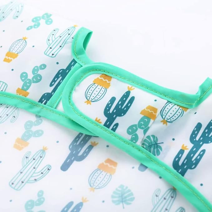 PandaEar 5 Pack Long Sleeve Bibs| Waterproof Full Bib with Sleeves for Babies Infant Toddler 6-24 Months| Mess Proof Baby Smock for Eating| Baby Apron for Feeding