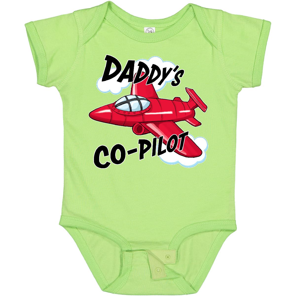 inktastic Daddys Co-Pilot for Fathers Day Baby Bodysuit Newborn Lime Green 2a3b6