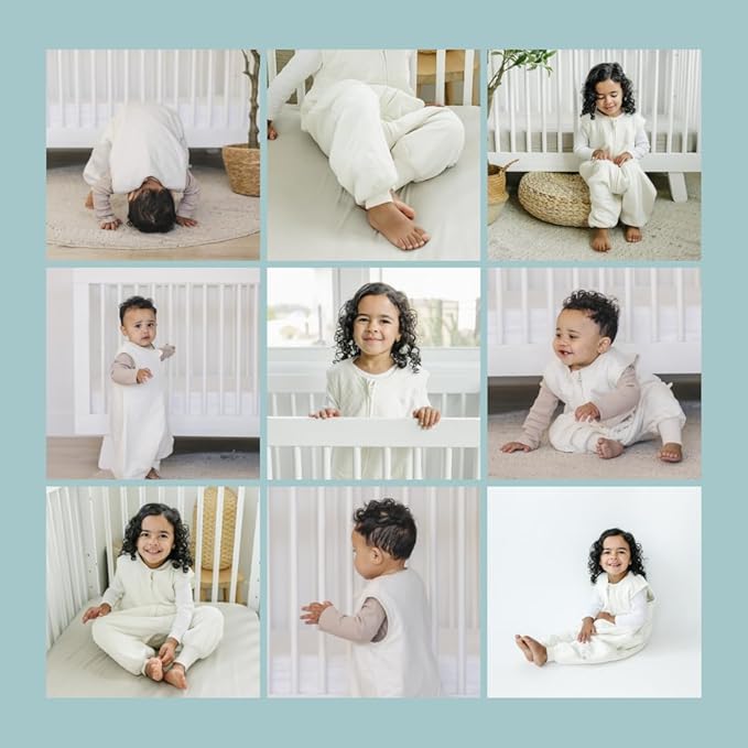 Tealbee Dreamsuit Toddler Sleep Sack with Feet – Walker Sleep Bag with Legs, Rayon made from Bamboo, All Season 1.2 TOG, 2-Way Zipper, 12m-2T - Undyed