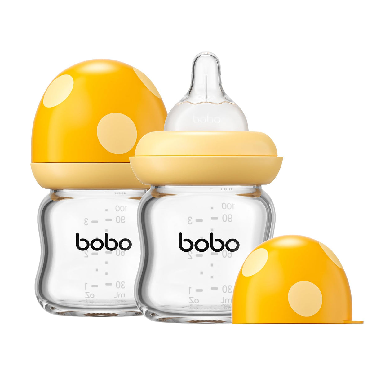 YOHKOH Natural Glass Baby Bottles, 8.8oz Red-A 4‑Pack
