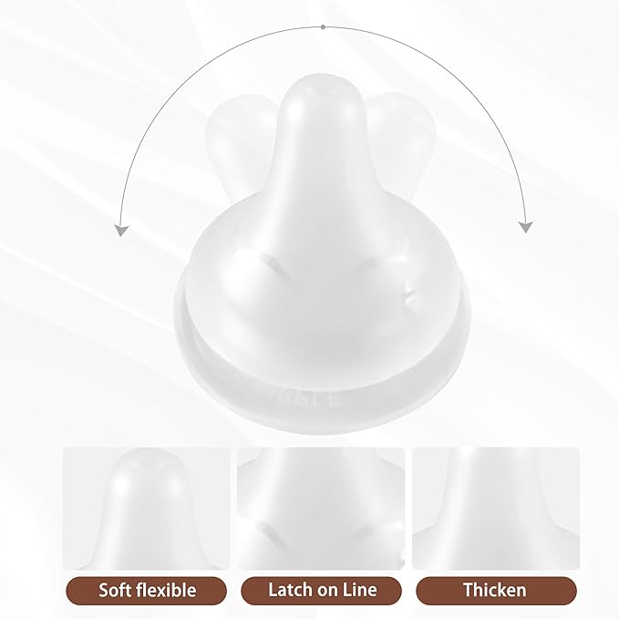 Beilastar-x Nipples for Baby Bottles – 100% Soft Baby Bottle Nipples, Natural Feel Silicone Bottle Nipples, BPA-Free(9M+, LL, 4 Counts)
