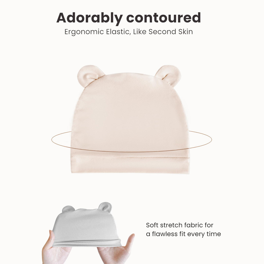 Konssy 6-Pack Baby Newborn Hats with Bear Ears Set