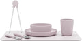 Lalo Big Bites Kids Dinnerware Full Set - Dishwasher Safe, BPA Free, Kids Tableware Set - Includes Stackable Bowl, Plate, Utensils & Cup - 7 Pieces - Lavender