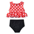 Toddler Little Girls Swimsuit Two Piece Mouse Ruffle Bathing Suit Bikini Tops Bottoms Swimming Suit Swimwear Beach Wear Polka Dot 3T - 4T