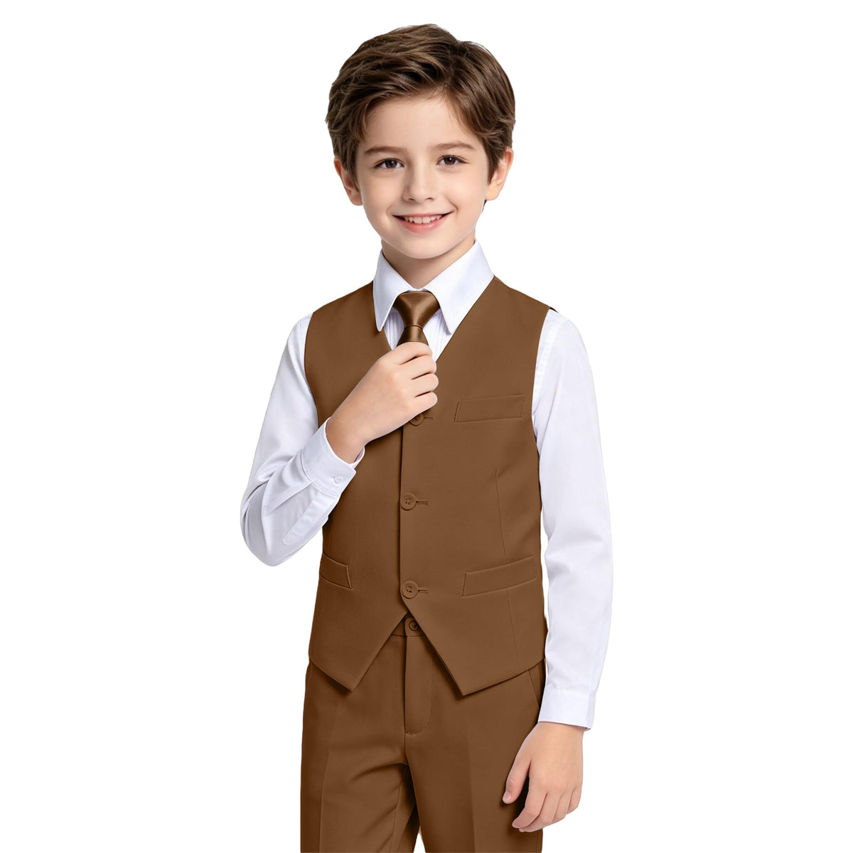 Lycody Boys Suit Vest Set Formal Dress Suits Wedding Outfit, Green, 2T