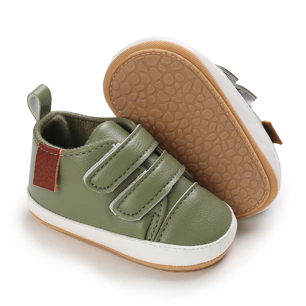 Clowora Baby Boys Girls Shoes Non-Slip Rubber Sole Sneakers Infant First Walking Toddler Crib Shoes Newborn Loafers Flats. (0611/White,0-6 Months)