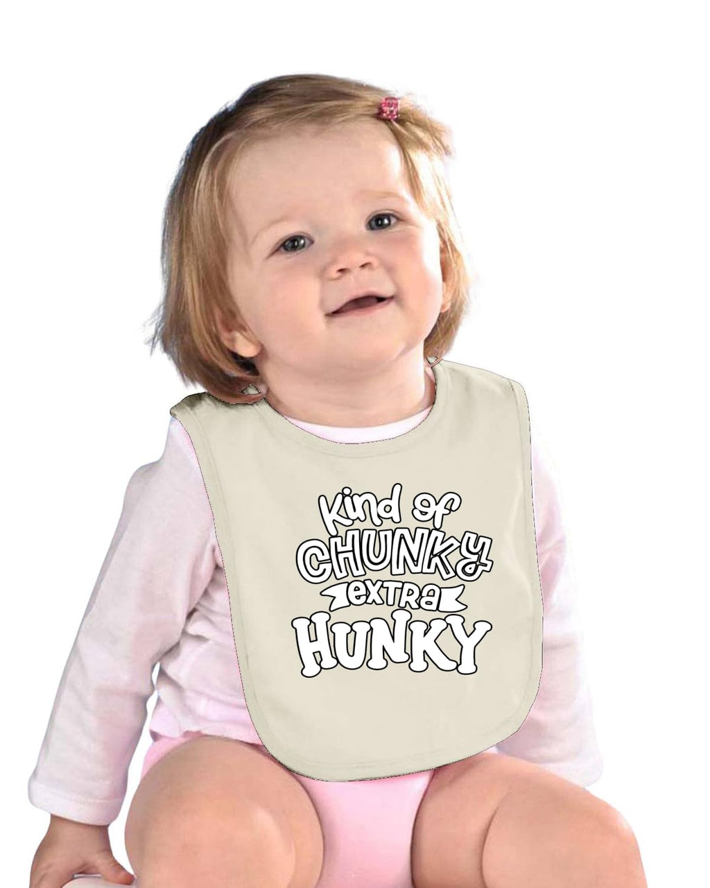 Wild Bobby Kind of Chunky Extra Hunky Humor Infant Premium Jersey Baby Bib for Girls Boys, Natural, One Size