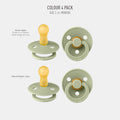 BIBS Colour Pacifier, 6-18 Months, 4-Pack, Round Nipple, Sage