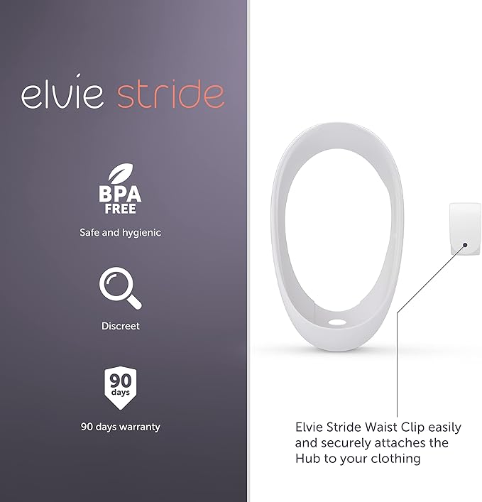 Elvie Stride Breast Pump Flexible & Portable Waist Clip - 1 Size Fits All - BPA Free - Accessories for Pumps & Breastfeeding Essentials