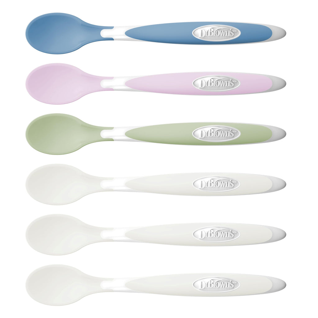 Dr. Brown's Designed to Nourish Soft-Tip Toddler Feeding Spoons, 6-Pack