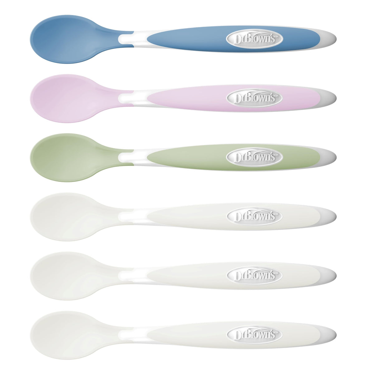 Dr. Brown's Designed to Nourish Soft-Tip Toddler Feeding Spoons, 6-Pack