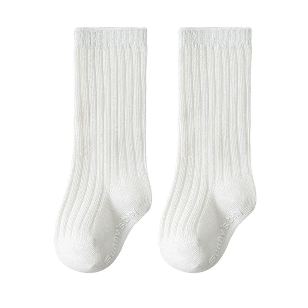 Zumou Toddler Knee High Socks Non Slip Anti Skid Baby Boy Girls Seamless Long Stockings (US, Age, 1 Year, 3 Years, 4 Pairs White)