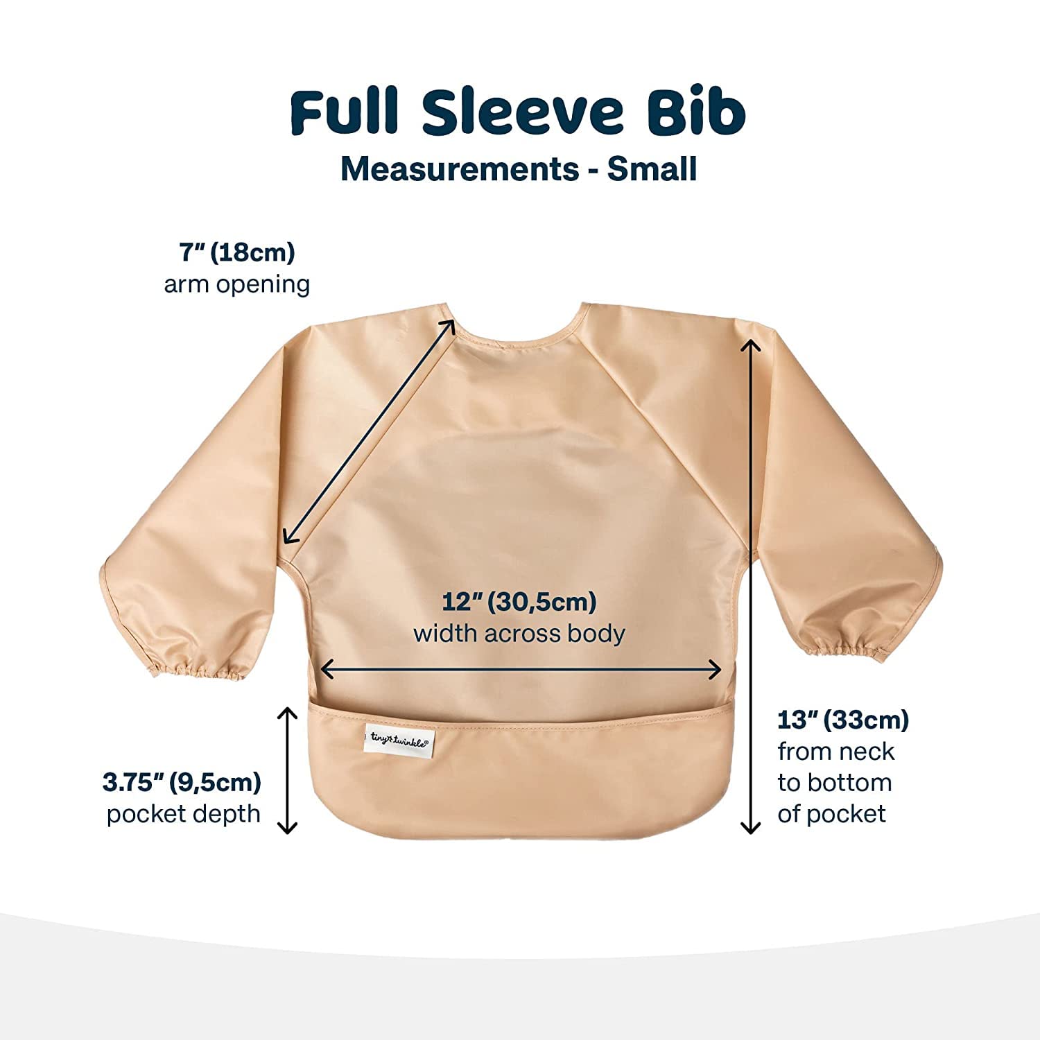 Tiny Twinkle Long Sleeve Bib for Babies & Toddlers | 2-Pack Waterproof Smock Bib for Eating | Machine Washable & Mess-Proof Feeding Essentials | Newborn Shower Gift (Periwinkle Putty,6–24M)