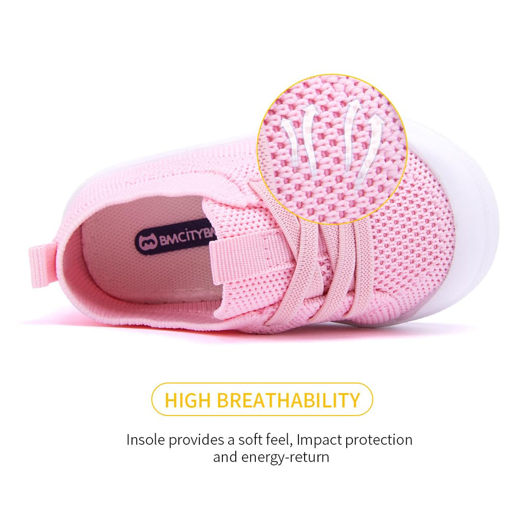 BMCiTYBM Toddler Walking Shoes Baby Boy Girl Barefoot Sneakers Pink Size 8