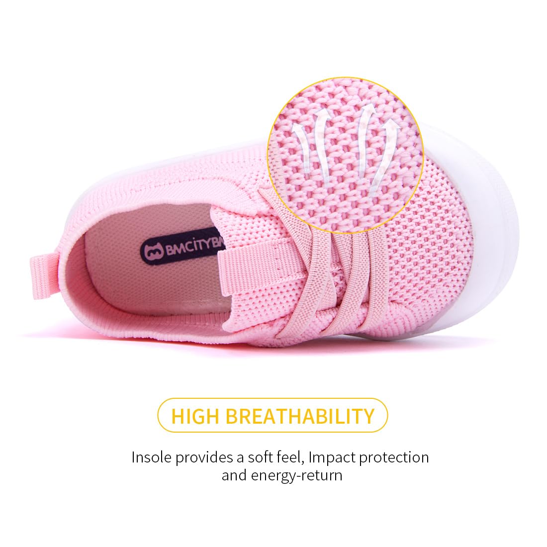 BMCiTYBM Toddler Walking Shoes Baby Boy Girl Barefoot Sneakers Pink Size 8