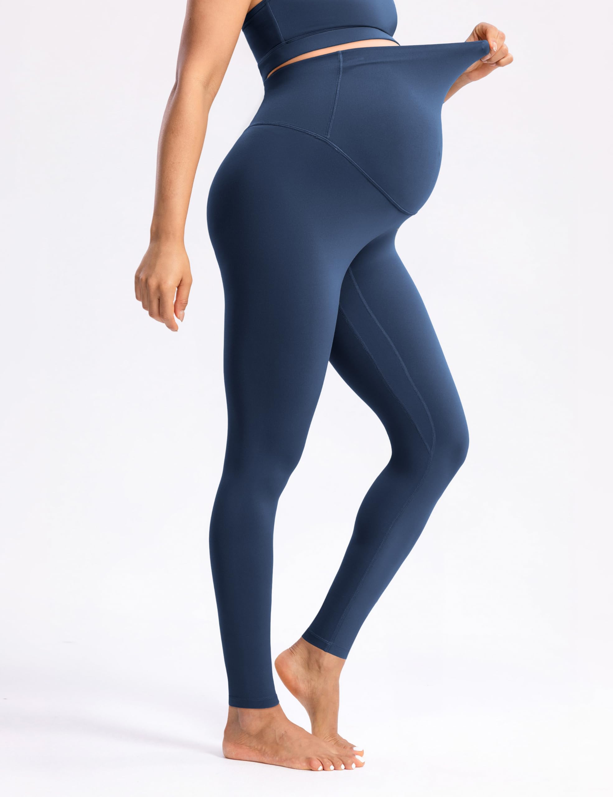POSHDIVAH Creamluxe Maternity Leggings 28" Navy Blue X-Small